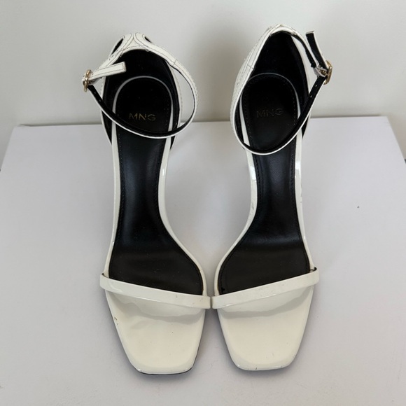Mango White Patent Ankle-Cuff Strap Stiletto Heels Sandals. US 7.5 EU 38. Used. - Picture 8 of 16